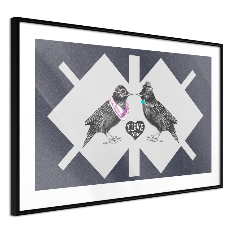 Wall Poster Pair of Starlings - romantic composition with birds and a love symbol 117623 additionalImage 13