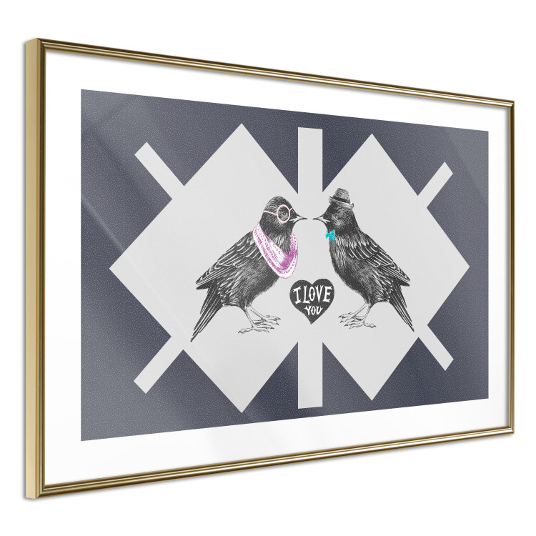 Wall Poster Pair of Starlings - romantic composition with birds and a love symbol 117623 additionalImage 8