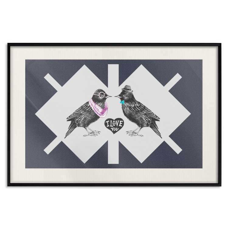 Wall Poster Pair of Starlings - romantic composition with birds and a love symbol 117623 additionalImage 18