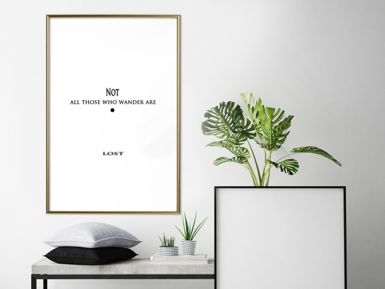 Wall Poster Wanderer's Quote - black English texts and a dot on a white background 122823 additionalImage 7