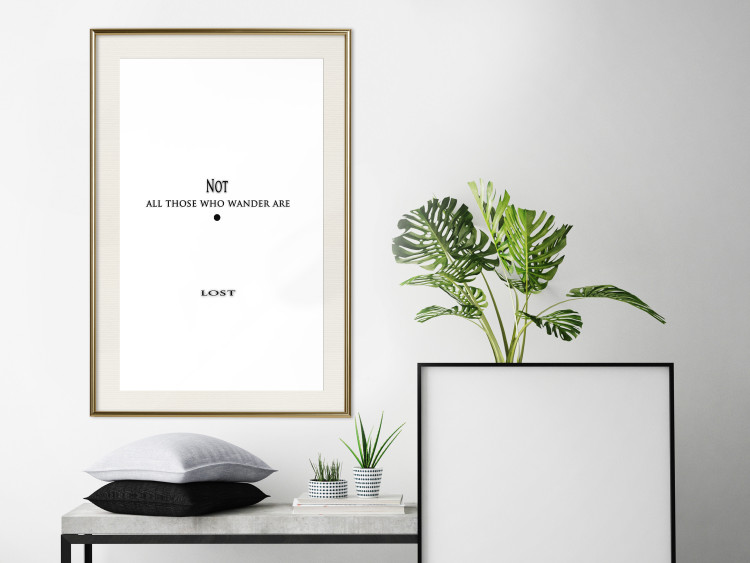 Wall Poster Wanderer's Quote - black English texts and a dot on a white background 122823 additionalImage 21
