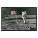 Poster Always First - photograph of man on the moon next to American fla 123523 additionalThumb 24