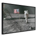 Poster Always First - photograph of man on the moon next to American fla 123523 additionalThumb 12