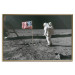 Poster Always First - photograph of man on the moon next to American fla 123523 additionalThumb 16
