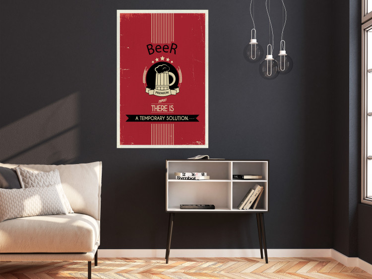 Wall Poster Premium Beer - English captions and beer illustration on red background 123623 additionalImage 23
