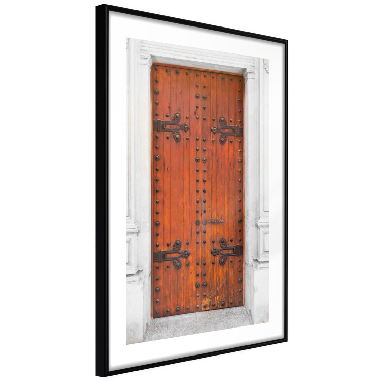 Wall Poster Mysterious Doors - architectural wooden gates in white building 123923 additionalImage 12
