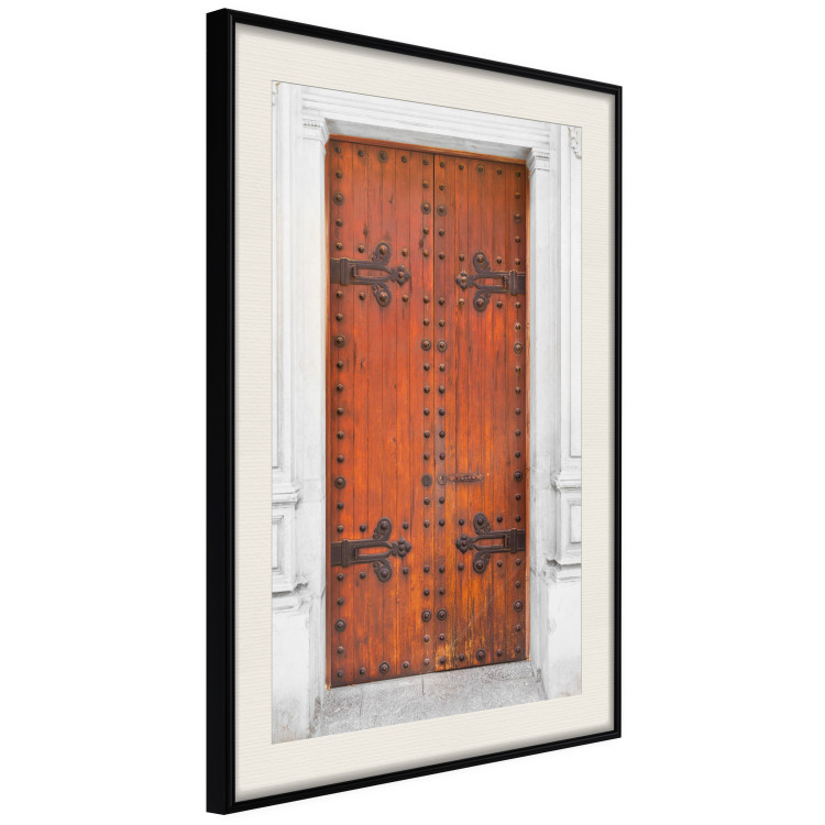 Wall Poster Mysterious Doors - architectural wooden gates in white building 123923 additionalImage 3