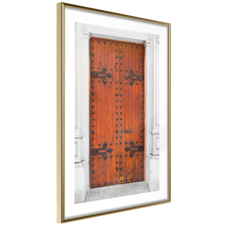 Wall Poster Mysterious Doors - architectural wooden gates in white building 123923 additionalImage 7