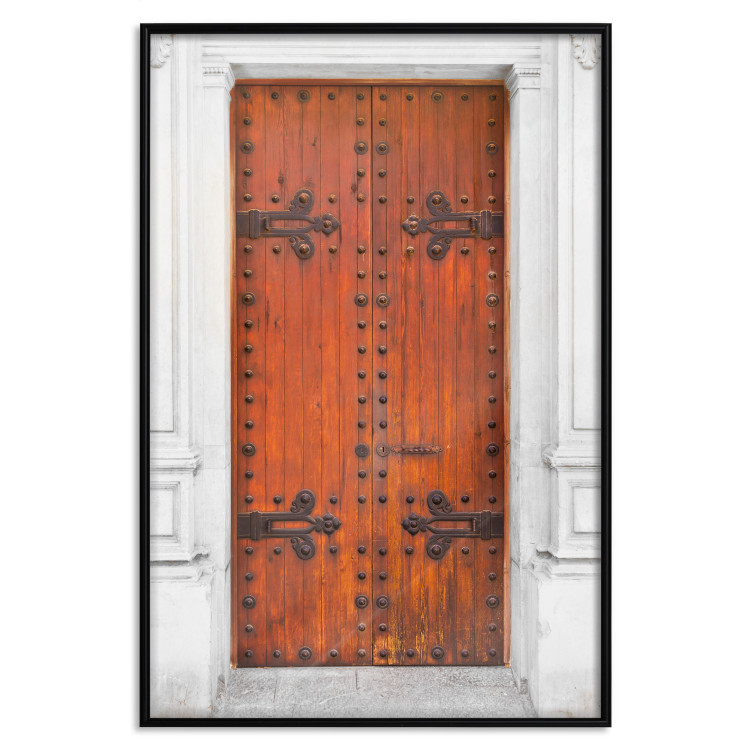 Wall Poster Mysterious Doors - architectural wooden gates in white building 123923 additionalImage 20