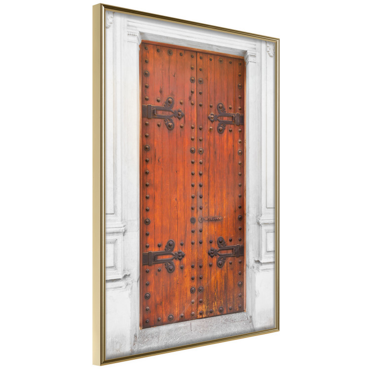 Wall Poster Mysterious Doors - architectural wooden gates in white building 123923 additionalImage 11