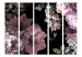 Room Divider Flowers from the Past II (5-piece) - pink flowers on a black background 124023 additionalThumb 3