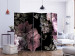 Room Divider Flowers from the Past II (5-piece) - pink flowers on a black background 124023 additionalThumb 2