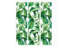 Room Separator Tropical Paradise (3-piece) - green exotic plants and white background 124323 additionalThumb 3
