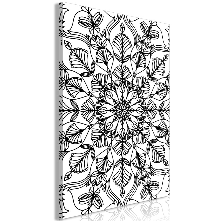 Canvas Print Mystical mandala - a minimalistic black motif on a white background 124423 additionalImage 2
