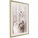 Poster Feline Nature - gray cat and flying butterfly on wooden planks 126223 additionalThumb 2