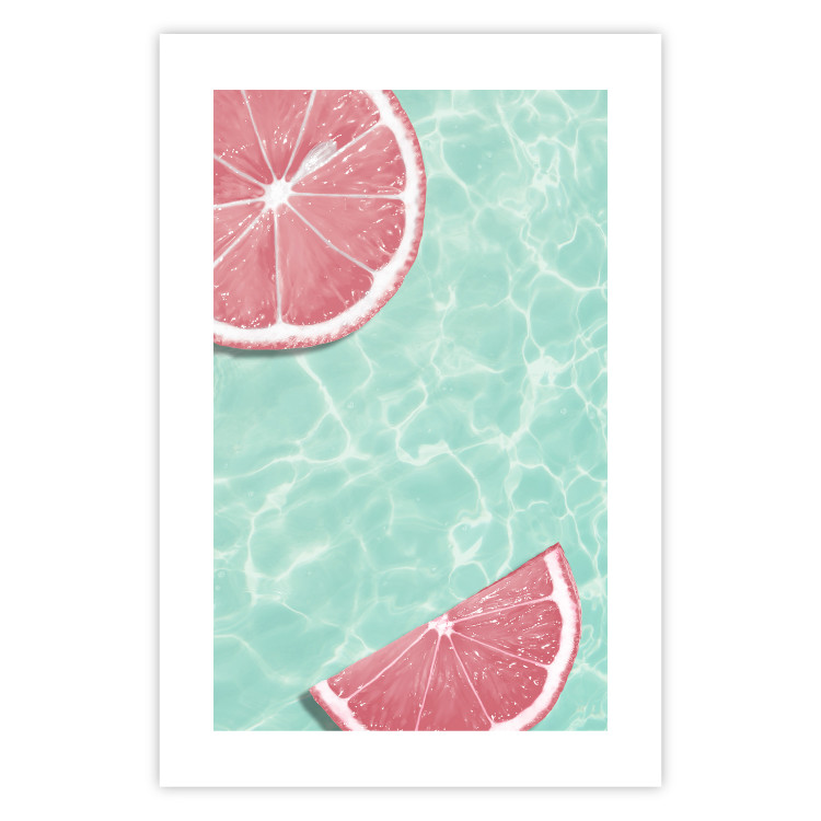 Poster Refreshing Tone - tropical pink fruits floating on water 128023 additionalImage 25