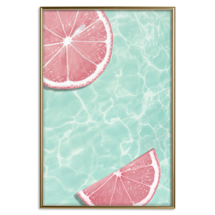 Poster Refreshing Tone - tropical pink fruits floating on water 128023 additionalImage 21