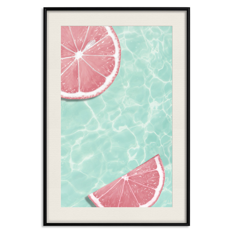 Poster Refreshing Tone - tropical pink fruits floating on water 128023 additionalImage 19