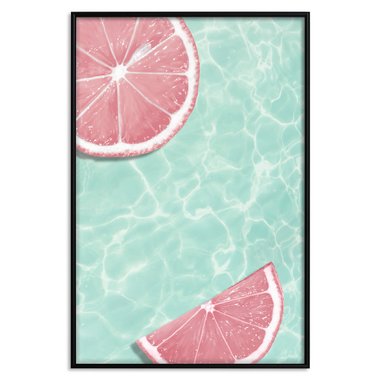 Poster Refreshing Tone - tropical pink fruits floating on water 128023 additionalImage 18