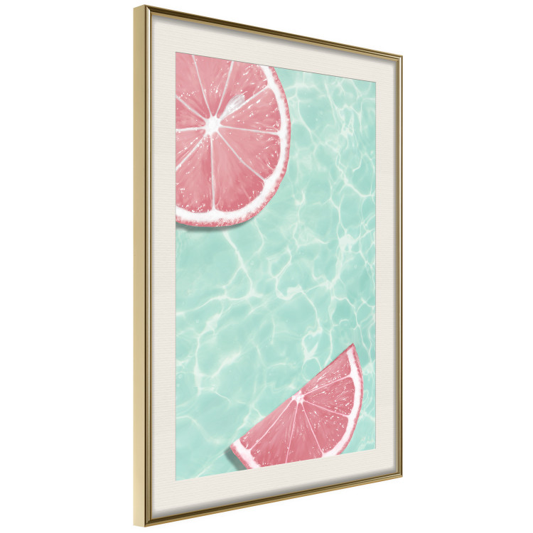 Poster Refreshing Tone - tropical pink fruits floating on water 128023 additionalImage 3