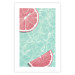 Poster Refreshing Tone - tropical pink fruits floating on water 128023 additionalThumb 19