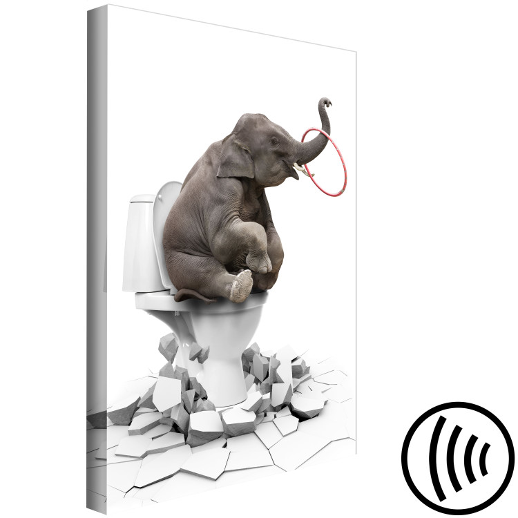 Canvas Print Full-on Fun (1-part) vertical - whimsically depicted elephant 128823 additionalImage 6