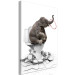 Canvas Print Full-on Fun (1-part) vertical - whimsically depicted elephant 128823 additionalThumb 2