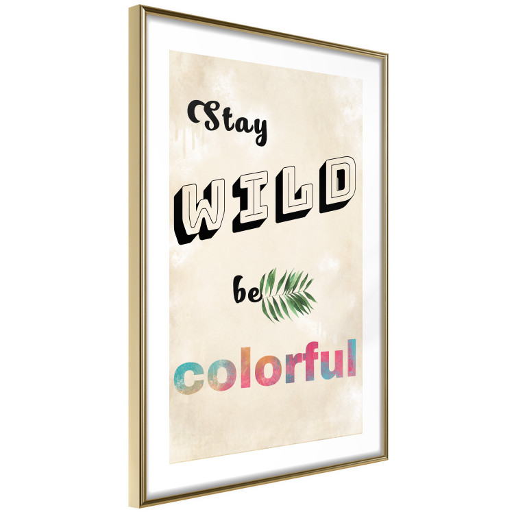 Wall Poster Stay Wild Be Colorful - colorful English text on a beige background 128923 additionalImage 7