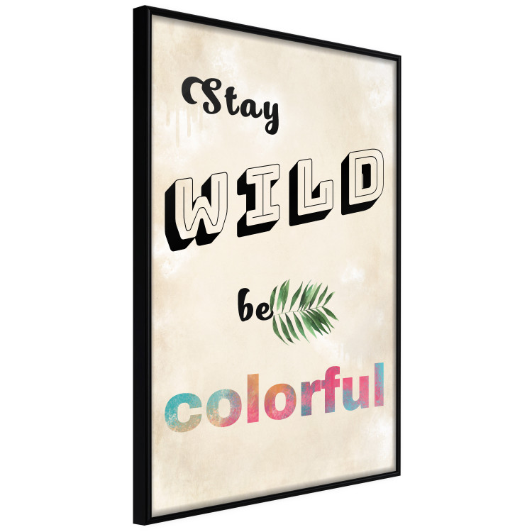 Wall Poster Stay Wild Be Colorful - colorful English text on a beige background 128923 additionalImage 11