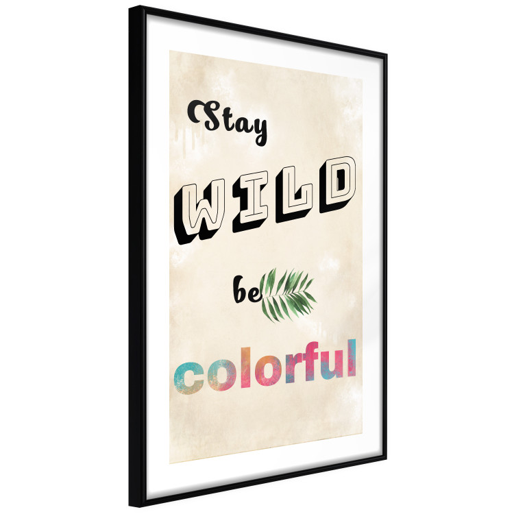 Wall Poster Stay Wild Be Colorful - colorful English text on a beige background 128923 additionalImage 6