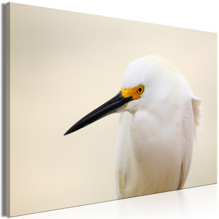 Canvas Snowy Egret (1-piece) Wide - white bird with a yellow element 129823 additionalImage 2