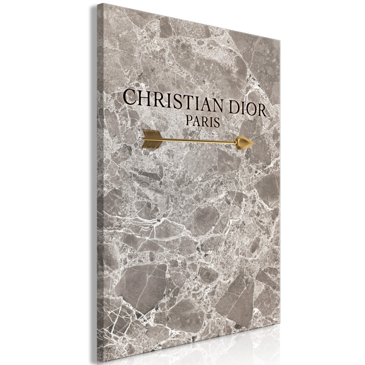 Canvas Print Christian Dior (1-piece) Vertical - fashion brand name on marble 130323 additionalImage 2