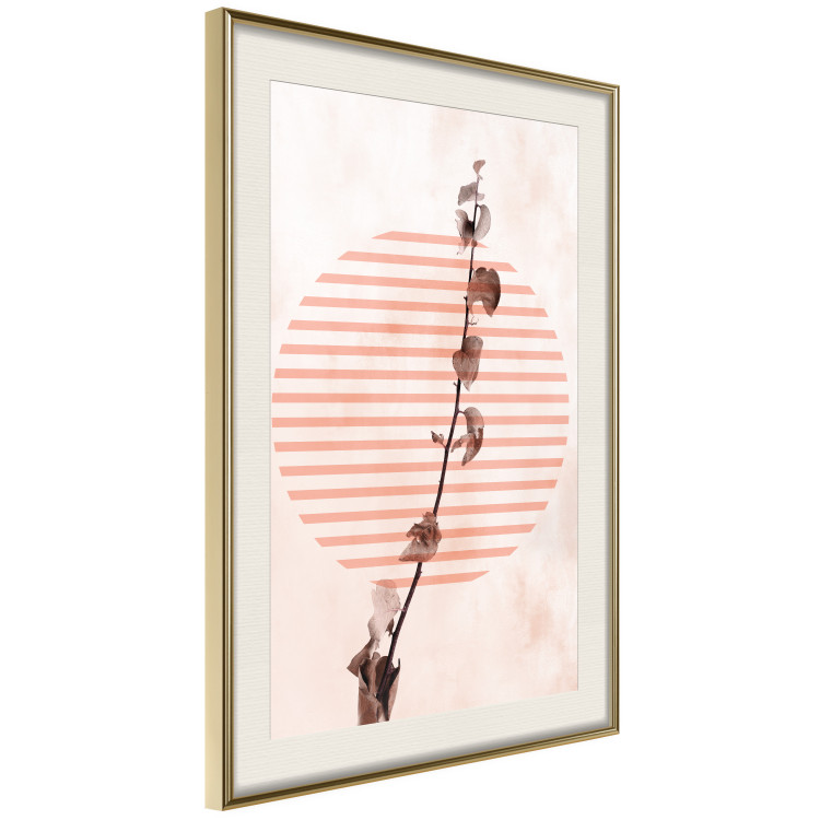 Wall Poster Scrawny Branch - plant in a circle with stripes in an abstract motif 131823 additionalImage 4