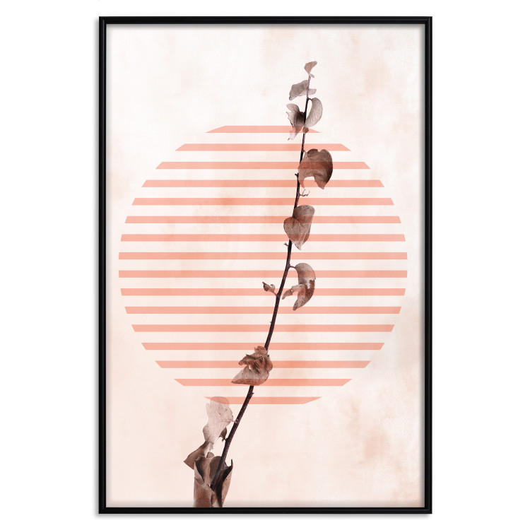 Wall Poster Scrawny Branch - plant in a circle with stripes in an abstract motif 131823 additionalImage 18