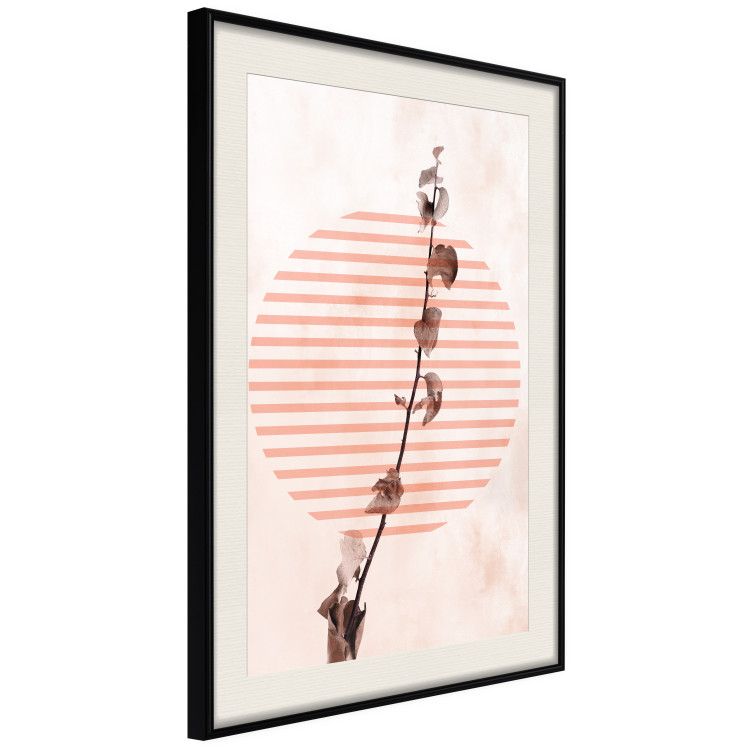 Wall Poster Scrawny Branch - plant in a circle with stripes in an abstract motif 131823 additionalImage 3