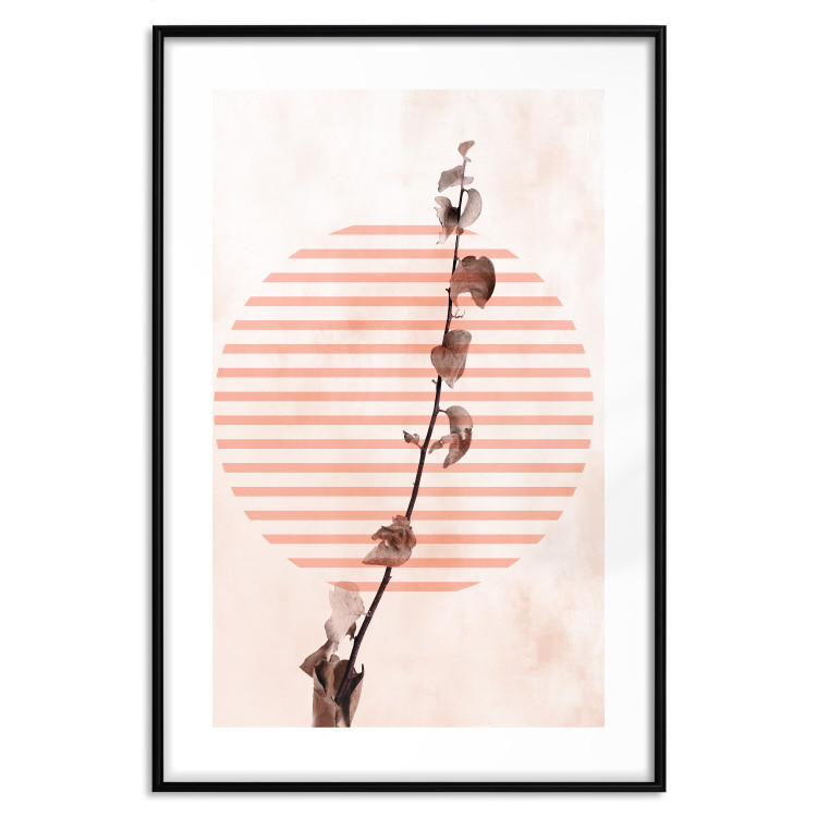 Wall Poster Scrawny Branch - plant in a circle with stripes in an abstract motif 131823 additionalImage 15