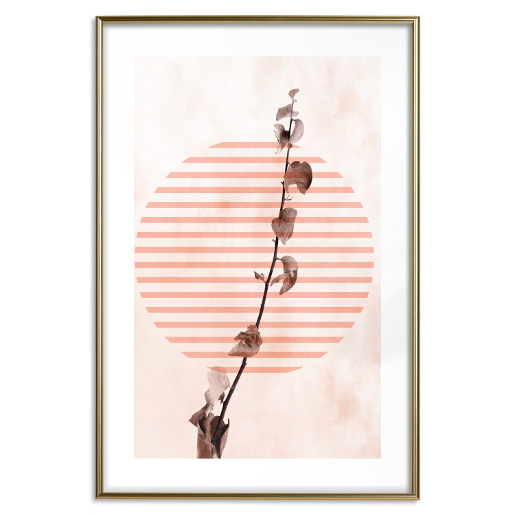 Wall Poster Scrawny Branch - plant in a circle with stripes in an abstract motif 131823 additionalImage 14