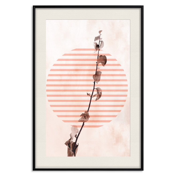 Wall Poster Scrawny Branch - plant in a circle with stripes in an abstract motif 131823 additionalImage 19