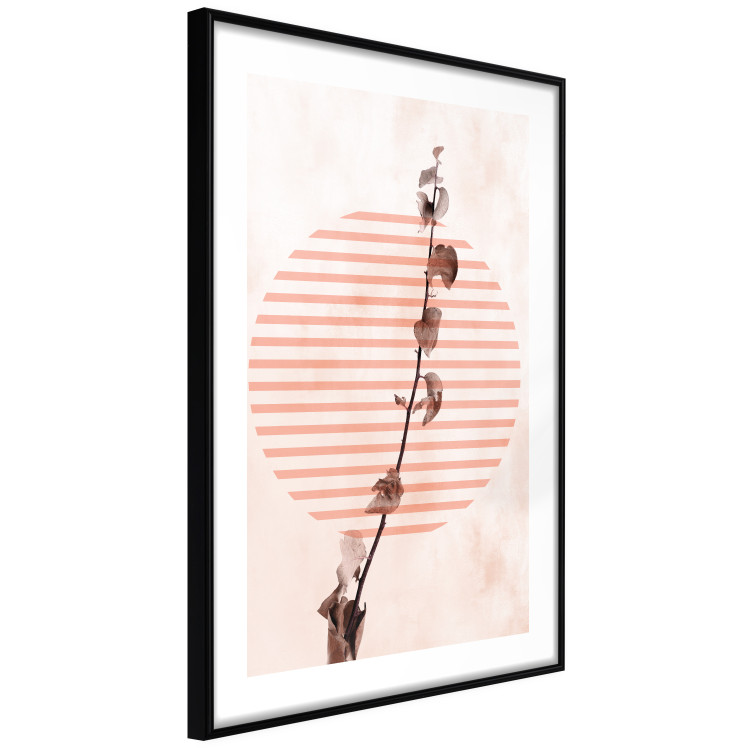 Wall Poster Scrawny Branch - plant in a circle with stripes in an abstract motif 131823 additionalImage 2