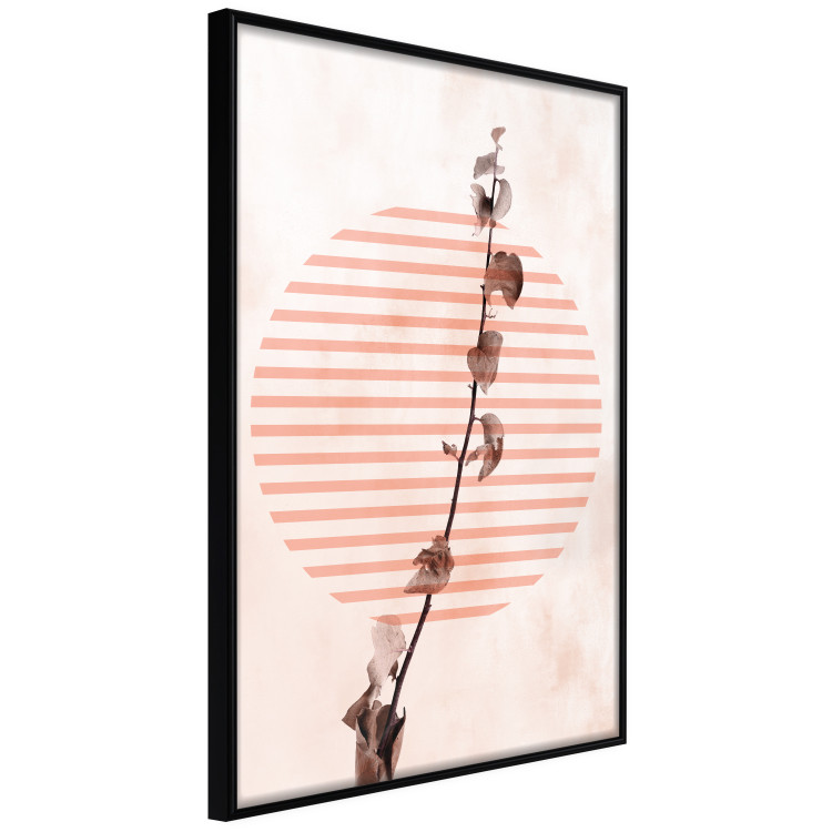 Wall Poster Scrawny Branch - plant in a circle with stripes in an abstract motif 131823 additionalImage 5