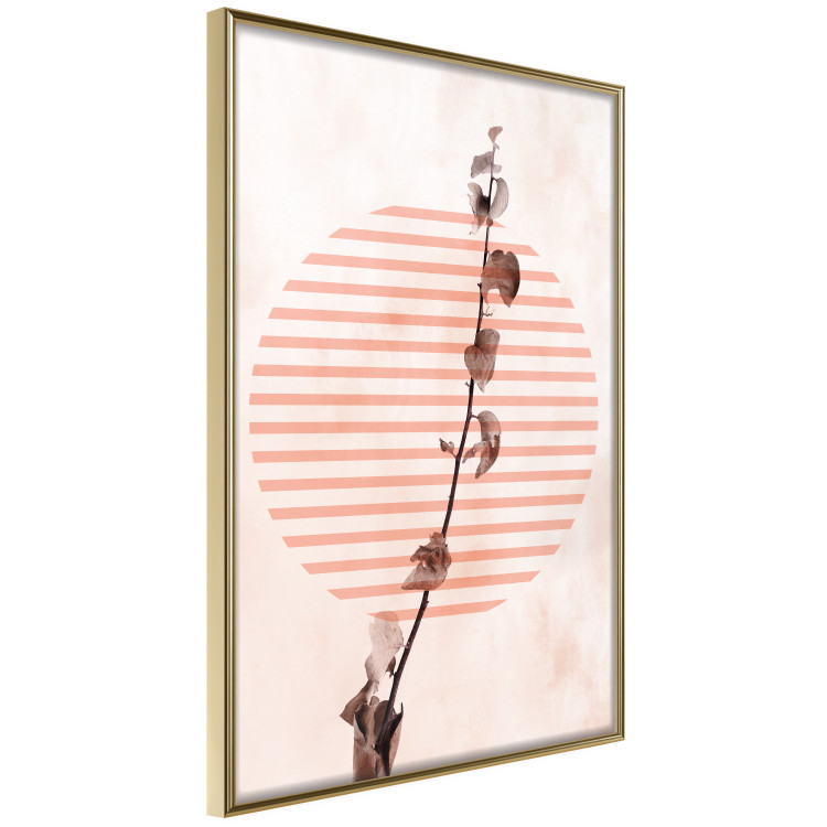 Wall Poster Scrawny Branch - plant in a circle with stripes in an abstract motif 131823 additionalImage 6