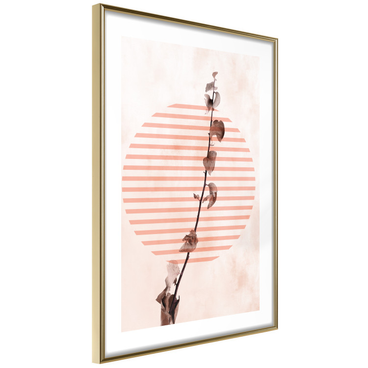 Wall Poster Scrawny Branch - plant in a circle with stripes in an abstract motif 131823 additionalImage 6