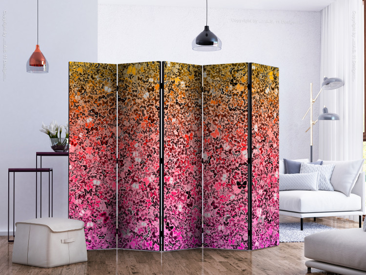 Room Divider Language of Butterflies II (5-piece) - colorful mosaic of winged insects 133323 additionalImage 2