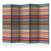 Folding Screen Muted Stripes II (5-piece) - composition with colorful horizontal stripes 133423
