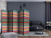 Folding Screen Muted Stripes II (5-piece) - composition with colorful horizontal stripes 133423 additionalThumb 4