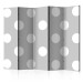 Room Divider Charming Polka Dots II - gray solid texture with multiple white circles 133623