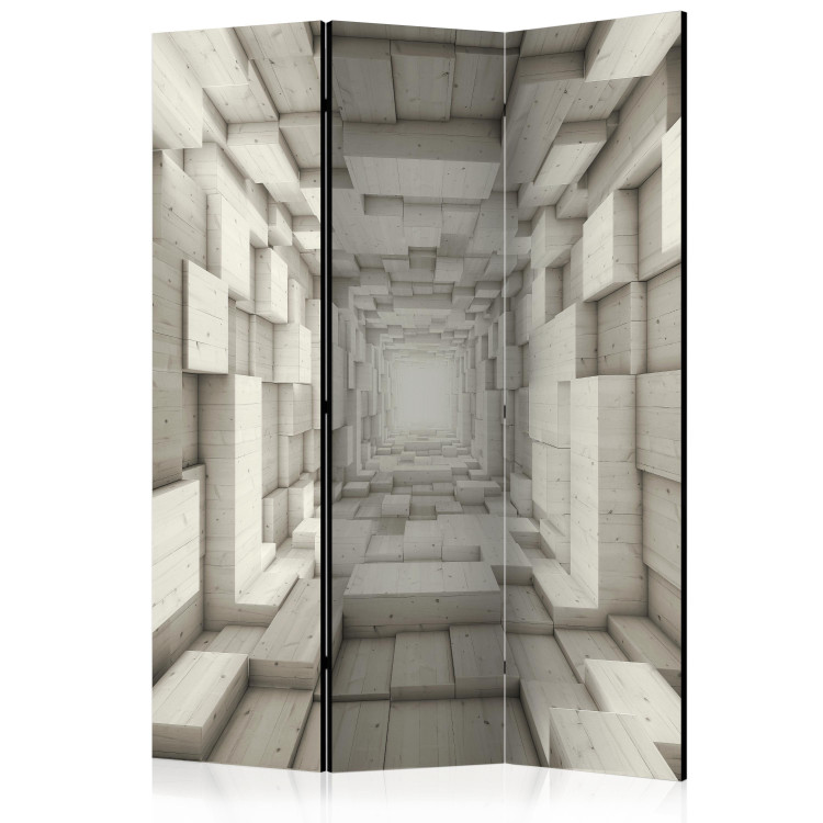 Room Divider Screen Elevator II - bright tunnel with geometric figures in an abstract motif 133723