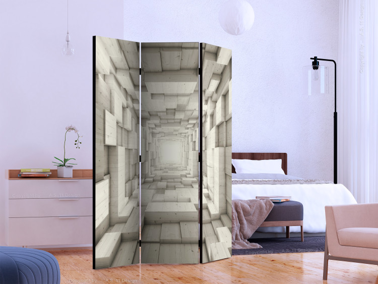 Room Divider Screen Elevator II - bright tunnel with geometric figures in an abstract motif 133723 additionalImage 2