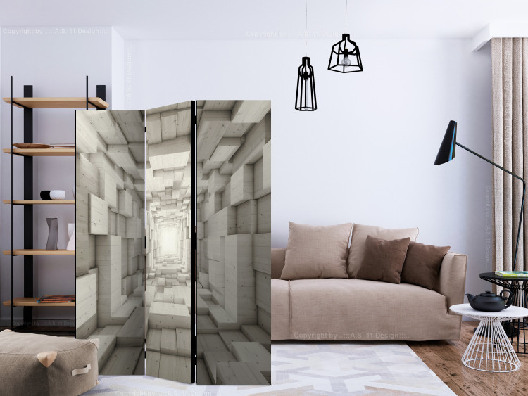 Room Divider Screen Elevator II - bright tunnel with geometric figures in an abstract motif 133723 additionalImage 4