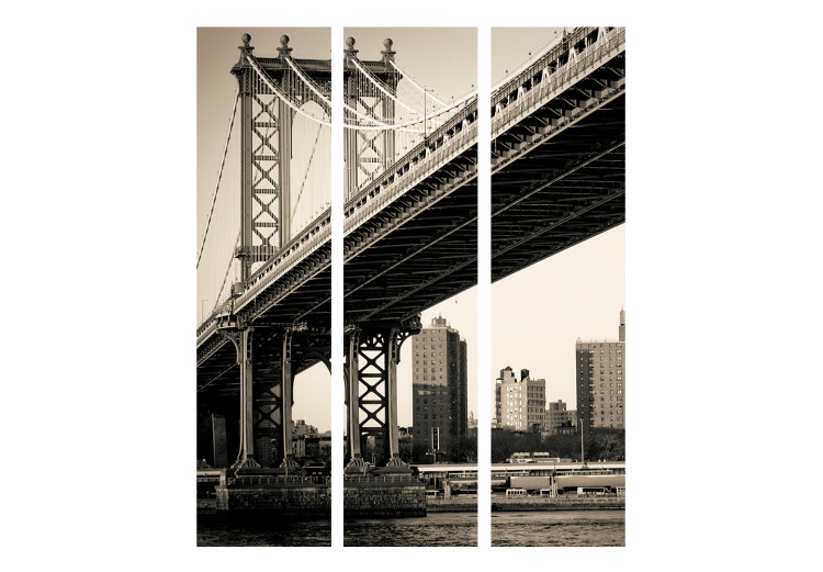 Room Separator Manhattan Bridge, New York - bridge architecture in light sepia hue 133823 additionalImage 3